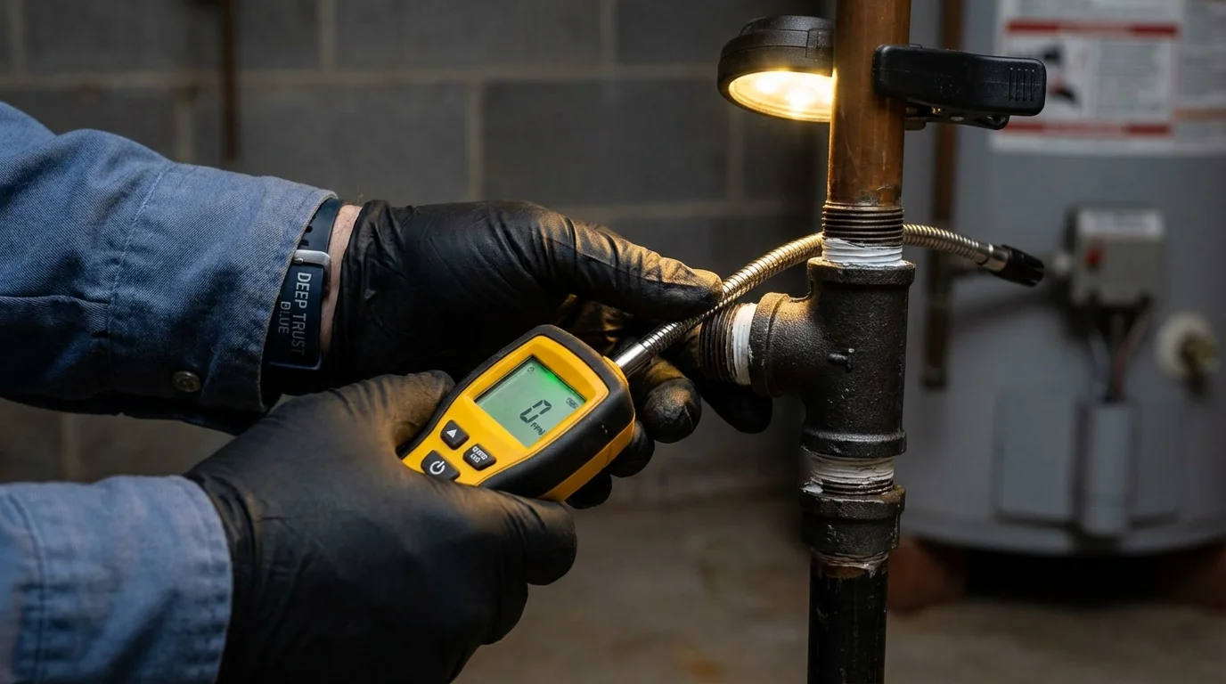 Gas leak detection with electronic sniffer by Johns Plumbing LLC in San Leandro